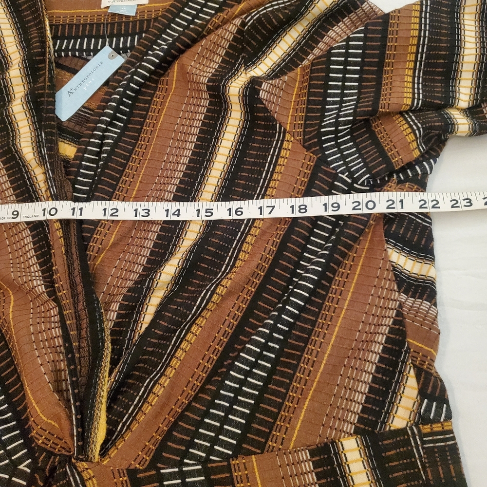Maeve Striped Midi Dress in Brown, Black, Cream - Picture 11 of 15